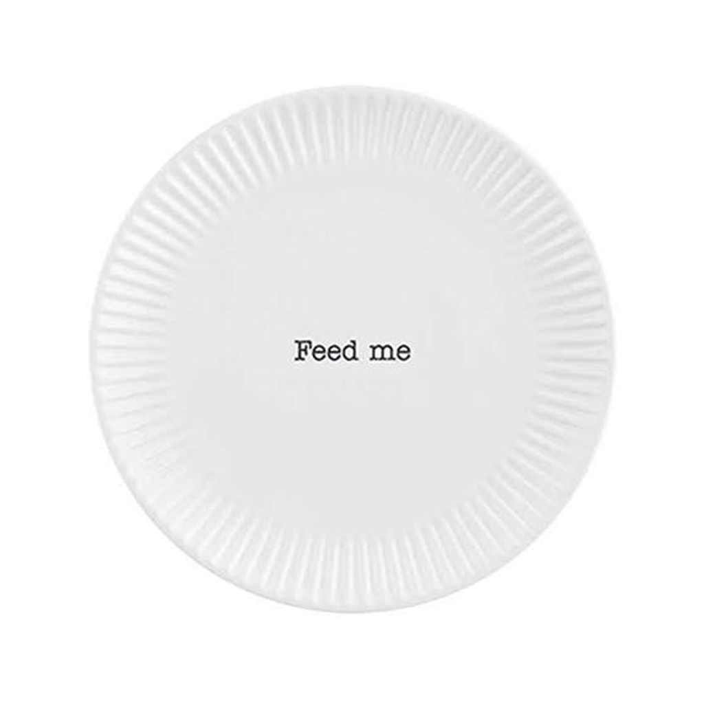 FEED ME Salad Plates Mud Pie Home - Kitchen & Dining - Plates, Bowls & Utensils