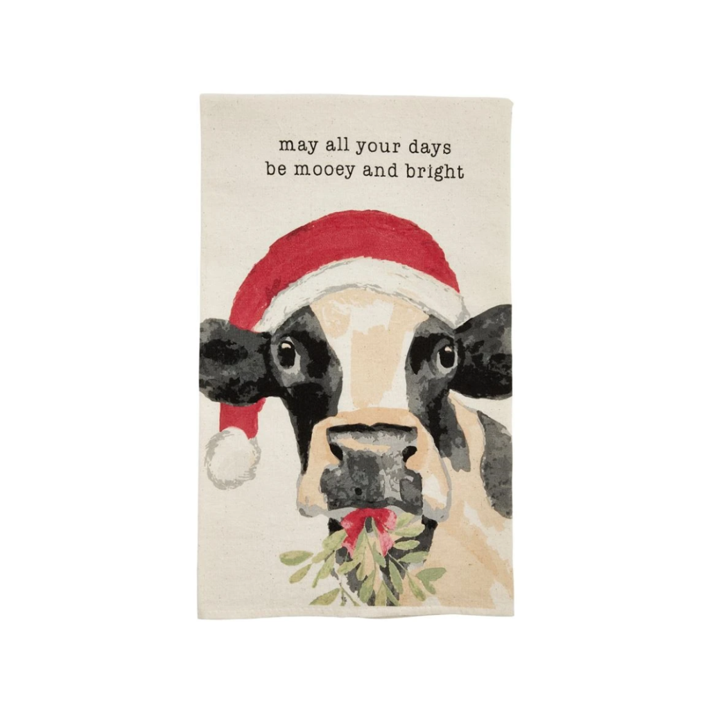 COW Farm Animal Christmas Towel Mud Pie Home - Kitchen - Kitchen & Dish Towels
