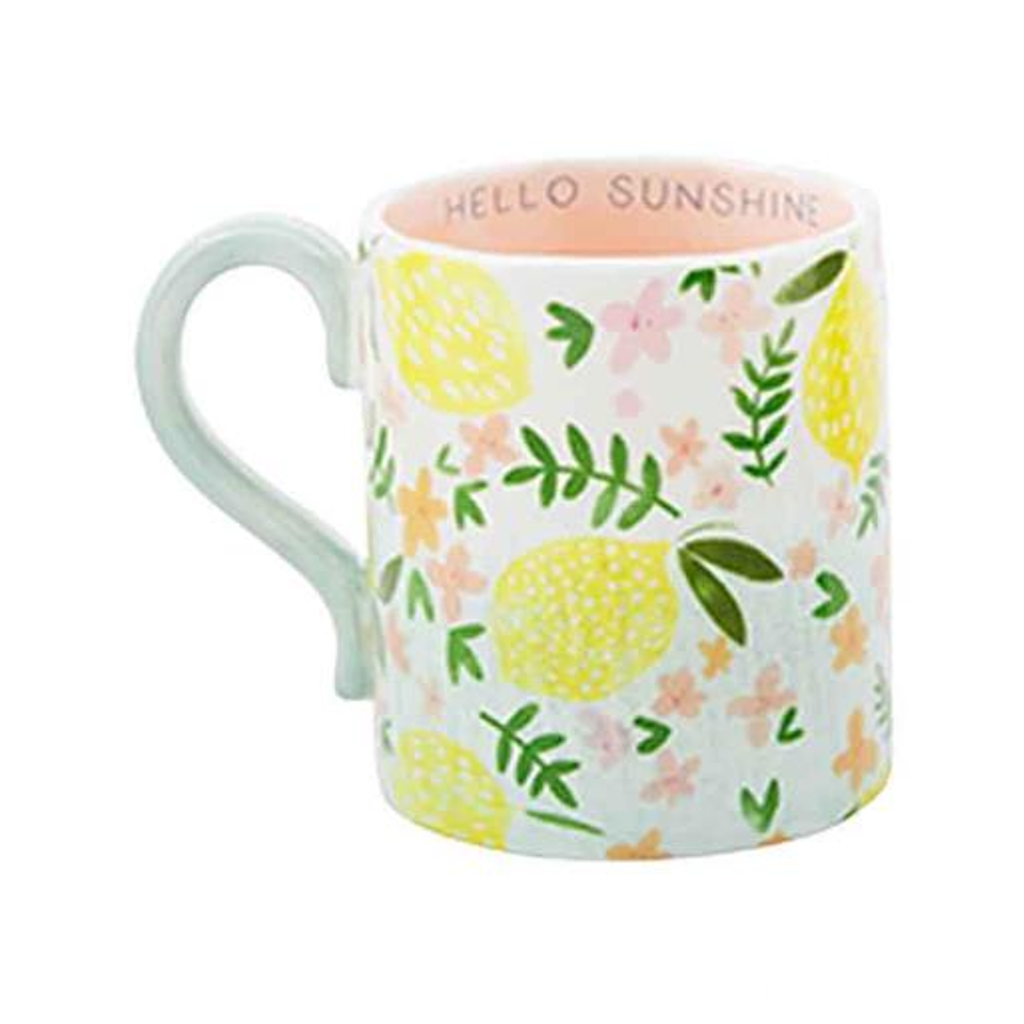 LEMON HELLO SUNSHINE Floral Mug Mud Pie Home - Mugs & Glasses