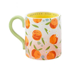 ORANGE SQUEEZE THE DAY Floral Mug Mud Pie Home - Mugs & Glasses