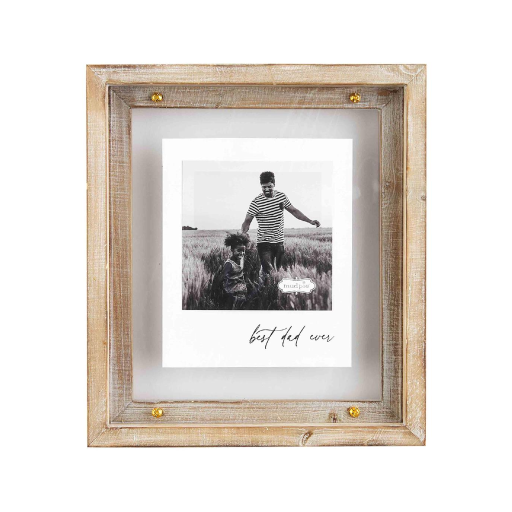 Dad Wood And Brass Frame Mud Pie Home - Wall & Mantle - Plaques, Signs & Frames
