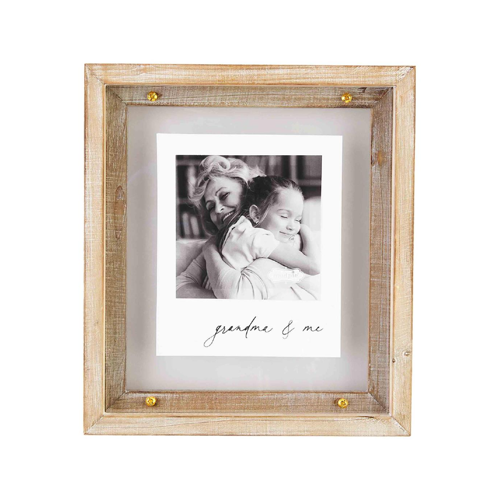 Grandma Wood And Brass Frame Mud Pie Home - Wall & Mantle - Plaques, Signs & Frames