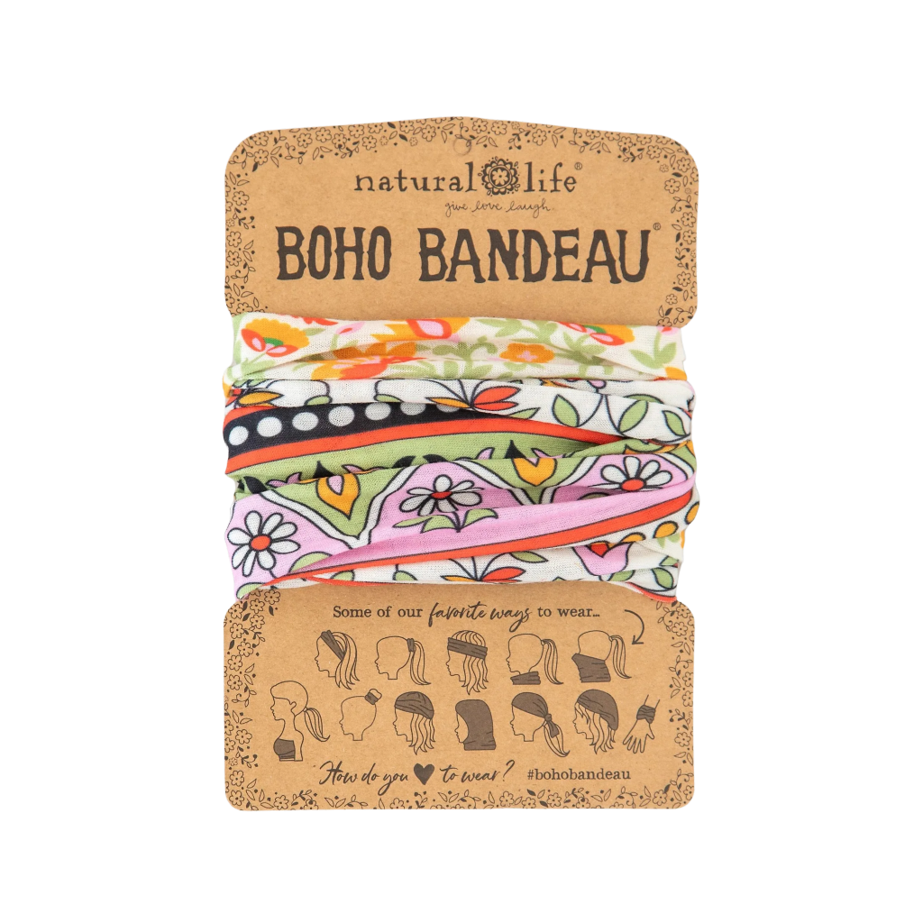 Boho Bandeau - Lilac Orange Border Natural Life Apparel & Accessories - Hair Accessories - Bandanas & Headties