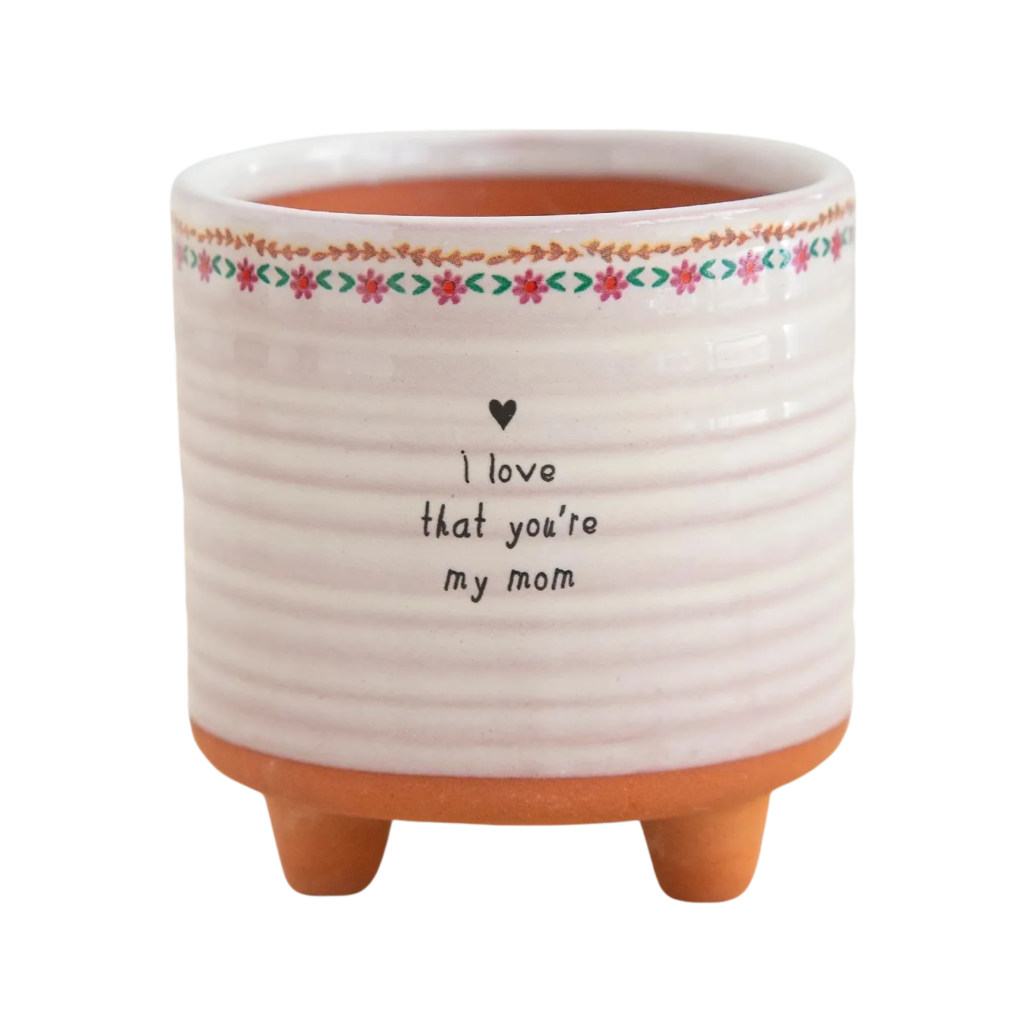 Love You My Mom Small Artisan Planter Natural Life Home - Garden - Vases & Planters