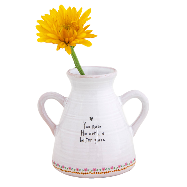 You Make the World a Better Place Artisan Bud Vase Natural Life Home - Garden - Vases & Planters