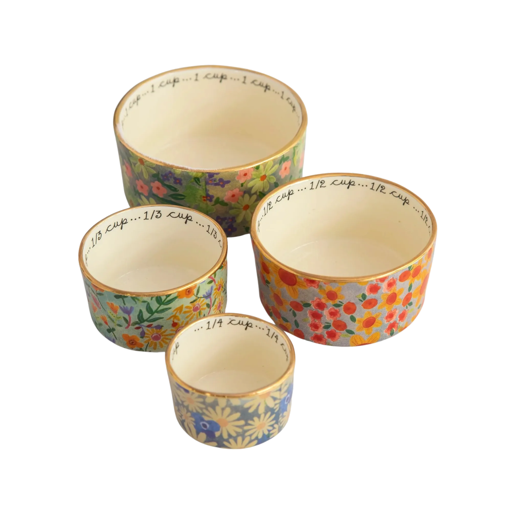 Ceramic Nesting Measuring Cups - Multi Floral – Natural Life