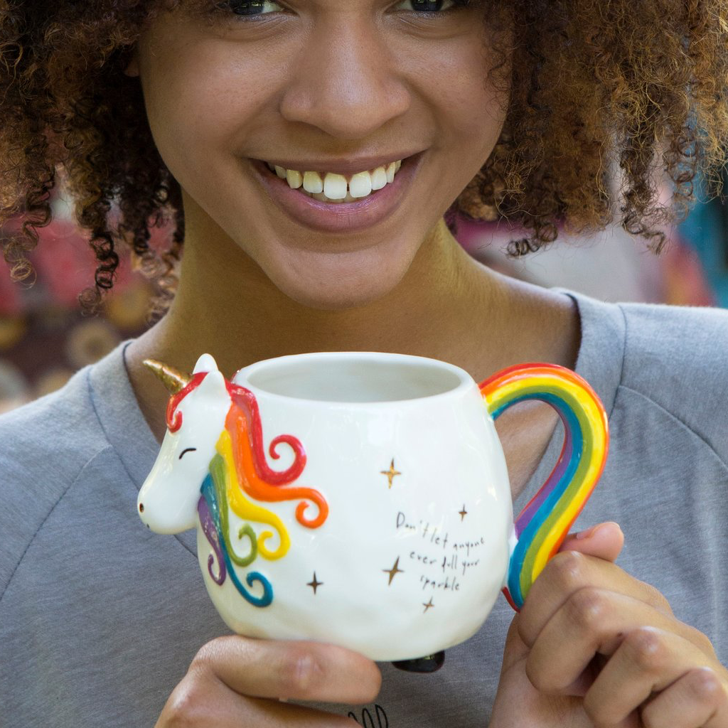 Unicorn Don't Dull Your Sparkle Folk Mug Natural Life Home - Mugs & Glasses