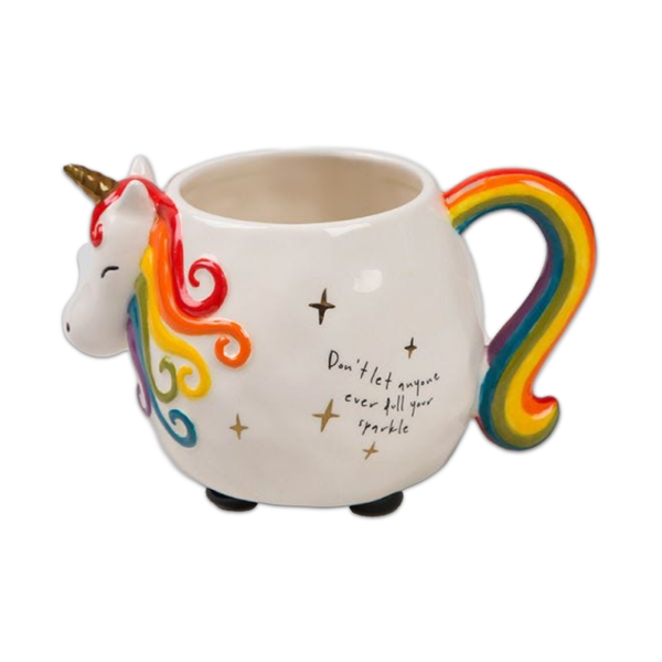 Unicorn Don't Dull Your Sparkle Folk Mug Natural Life Home - Mugs & Glasses