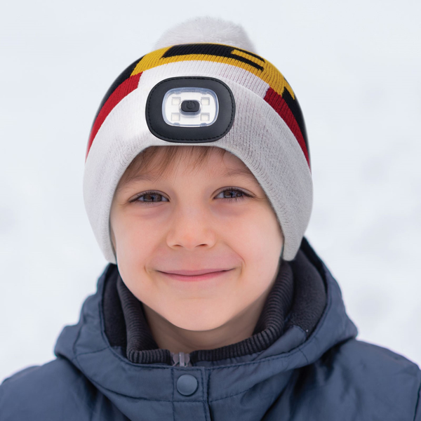 Tis The Season Christmas Rechargeable LED Pom Hat - Kids Night Scope Apparel & Accessories - Winter - Kids - Hats