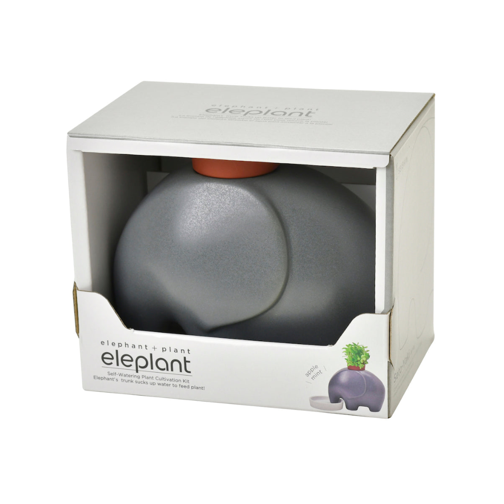 GRAY - APPLE MINT Eleplant Elephant Planter and Grow Kit Noted Home - Garden - Plant & Herb Growing Kits