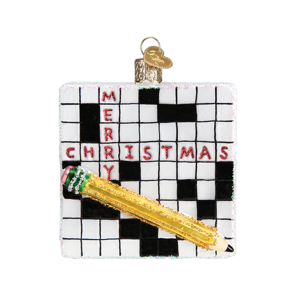 Crossword Puzzle Ornament from Old World Christmas Urban General Store