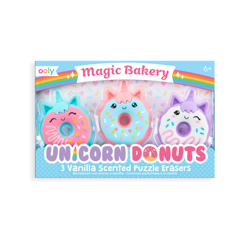 Magic Bakery Unicorn Donuts Scented Erasers - Set of 3 OOLY Impulse