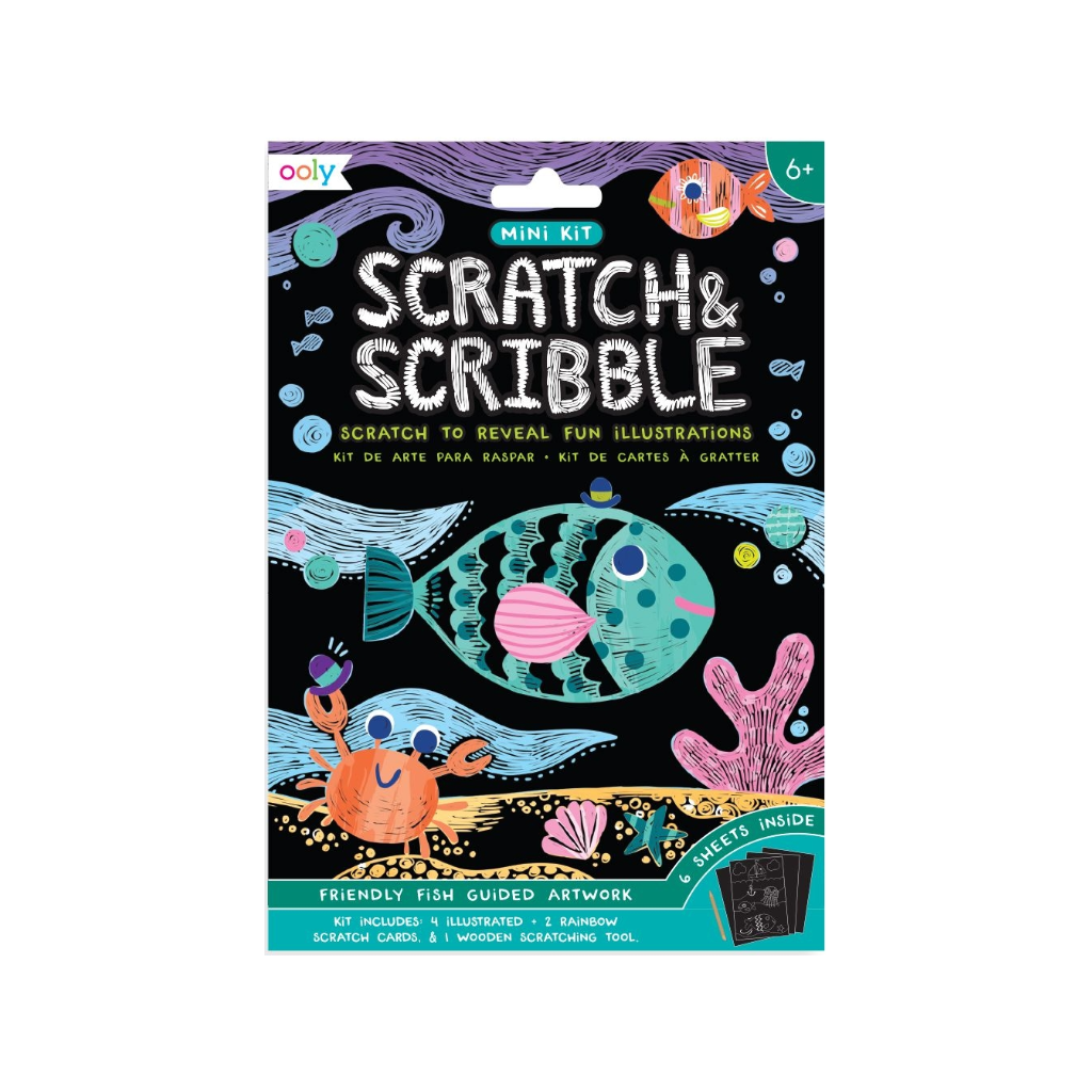 Scratch & Scribble Mini Art Kit - Friendly Fish OOLY Toys & Games - Art & Drawing Toys