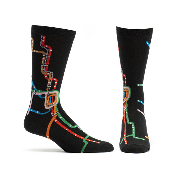 Chicago CTA L Map Crew Socks - Mens Ozone Design Apparel & Accessories - Socks - Mens