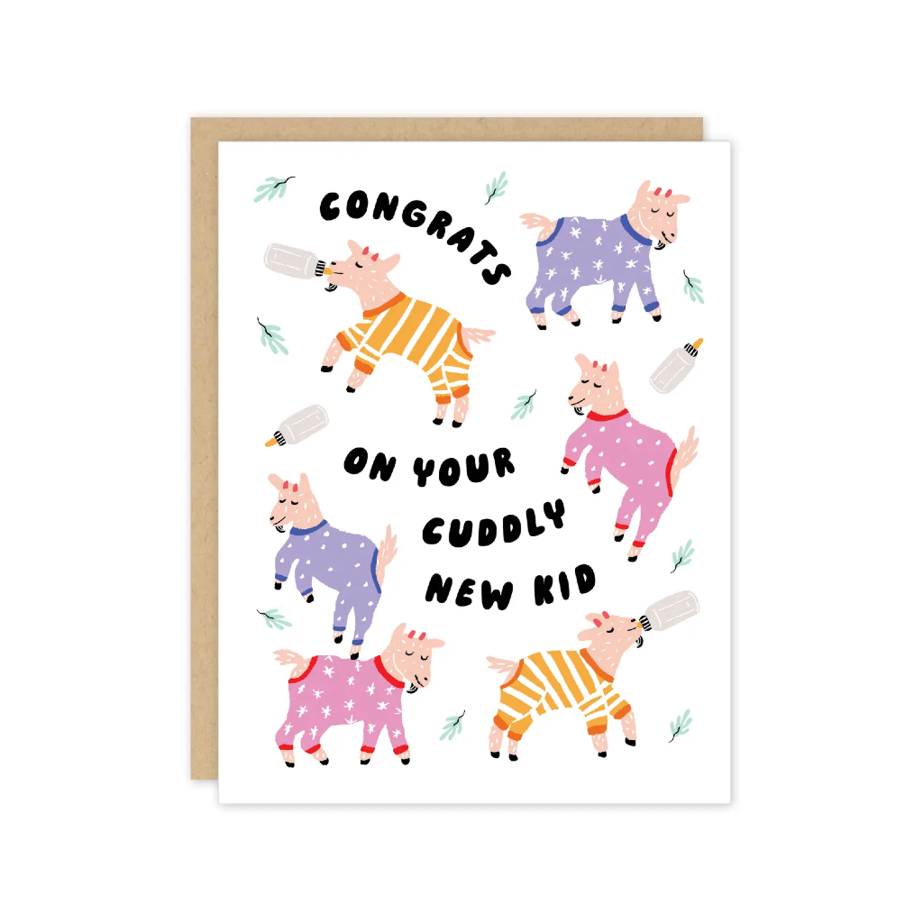 Cuddly Goats Baby Card Party of One Cards - Baby