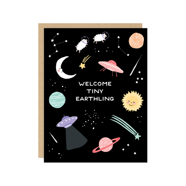 Tiny Earthling Baby Card Party of One Cards - Baby