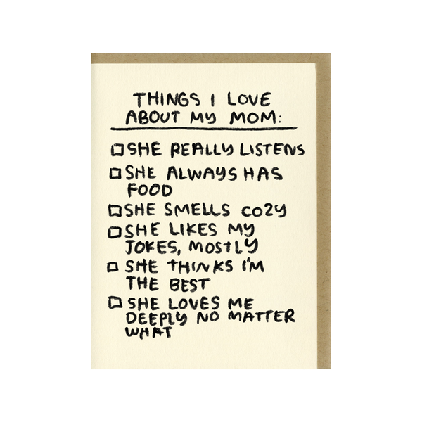 PIL CARD MOTHER'S DAY THINGS I LOVE CHECKLIST People I've Loved Cards - Holiday - Mother's Day
