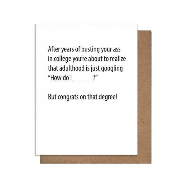 Google Degree Graduation Card Pretty Alright Goods Cards - Graduation