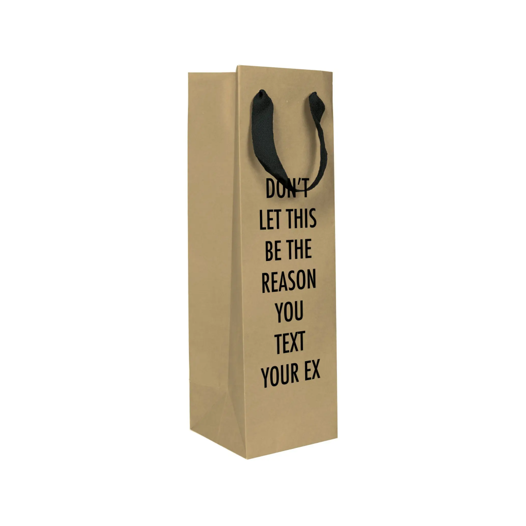 Text Your Ex Wine Gift Bag Pretty Alright Goods Gift Wrap & Packaging - Gift Bags