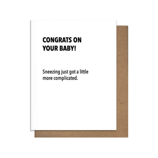 Sneezing Baby Card Pretty Alright Goods PAG Cards - Baby