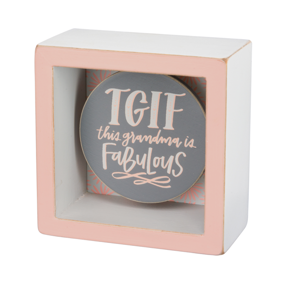 Primitives by Kathy Home & Office,Art & Inspiration,Browse All TGIF This Grandma Is Fabulous Chalk Box Sign