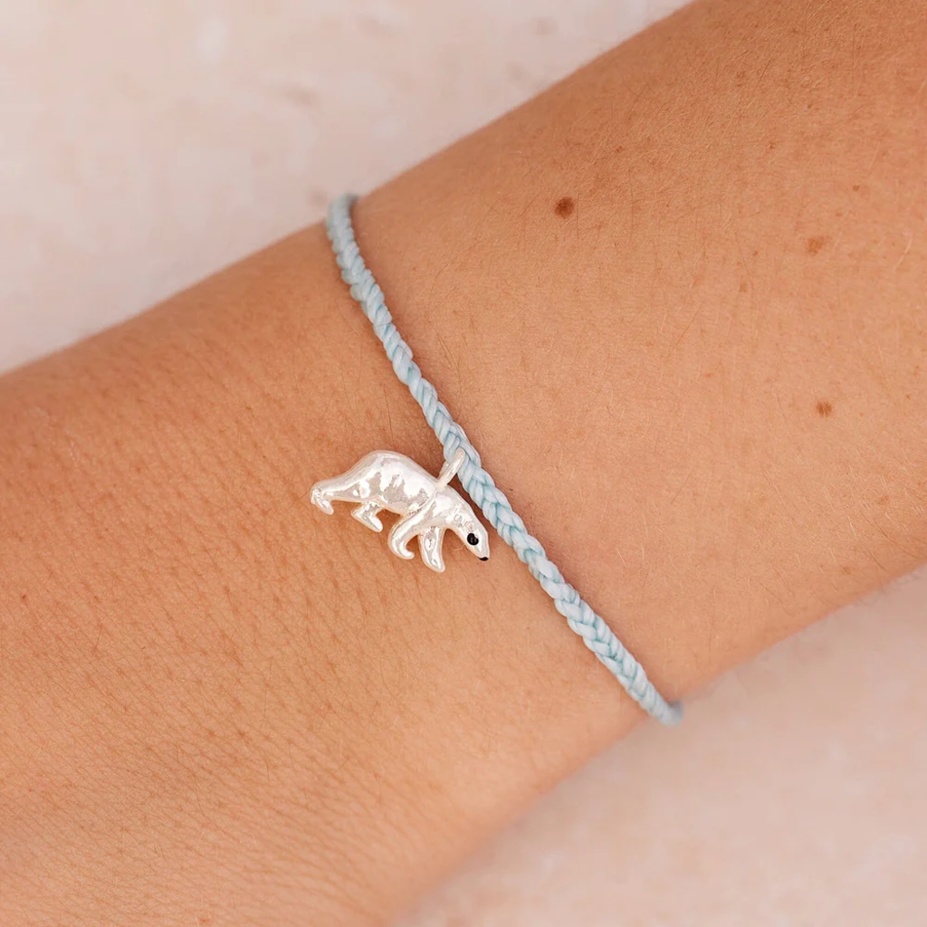 Polar Bear Charm Bracelet - Ice Blue - Silver Pura Vida Bracelets Jewelry - Bracelet