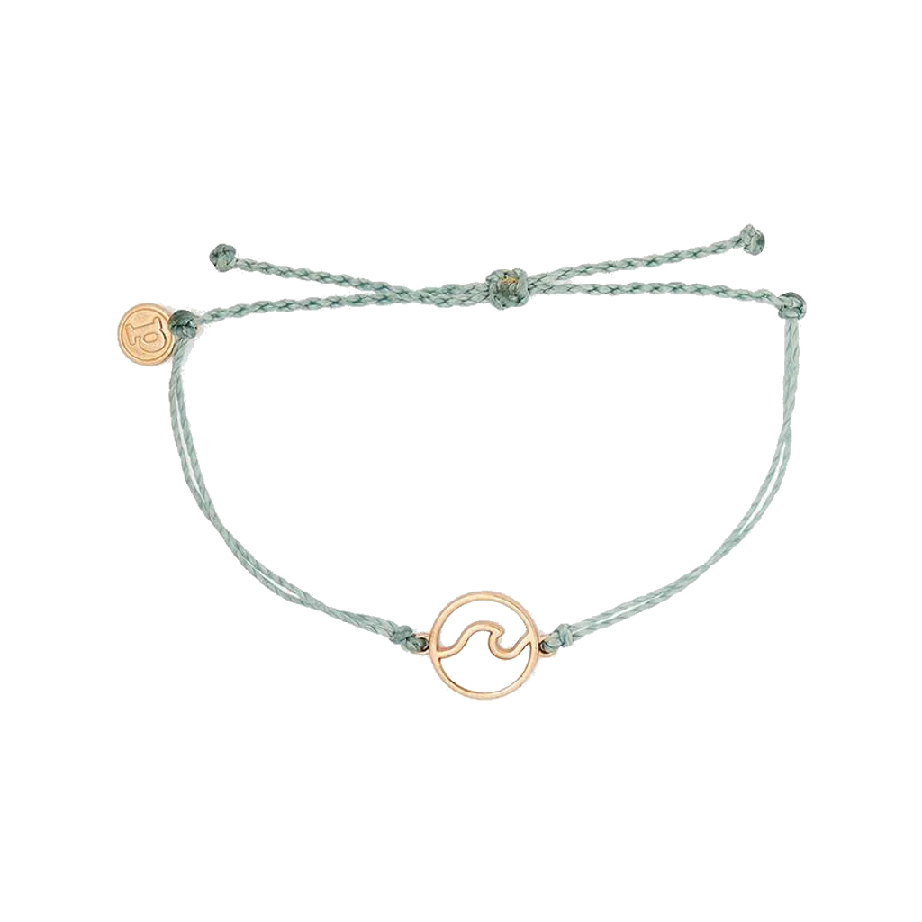 Rose Gold Wave Charm Bracelet - Smoke Blue Pura Vida Bracelets Jewelry - Bracelet