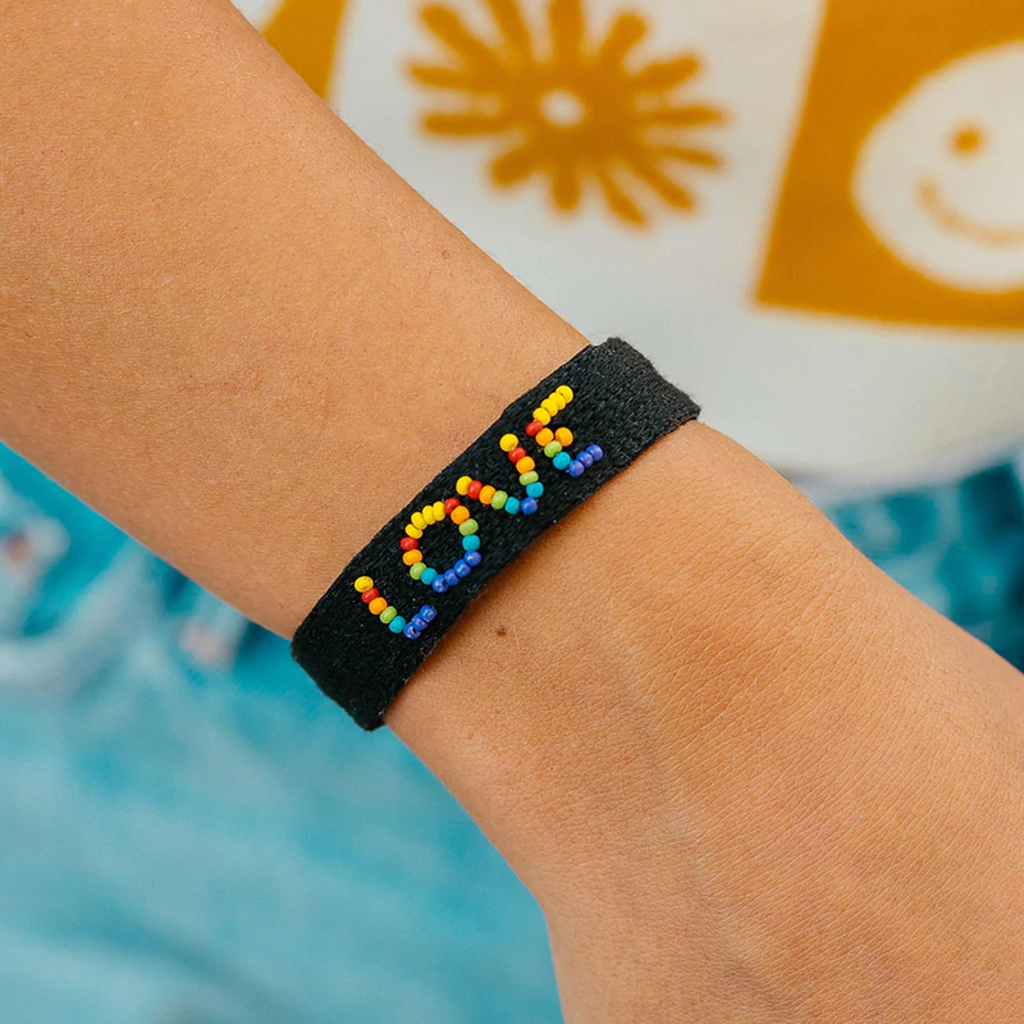 Rainbow Bead Love Bracelet Black from Pura Vida Bracelets Urban General Store