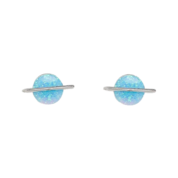Opal Saturn Stud Earrings Pura Vida Bracelets Jewelry - Earrings