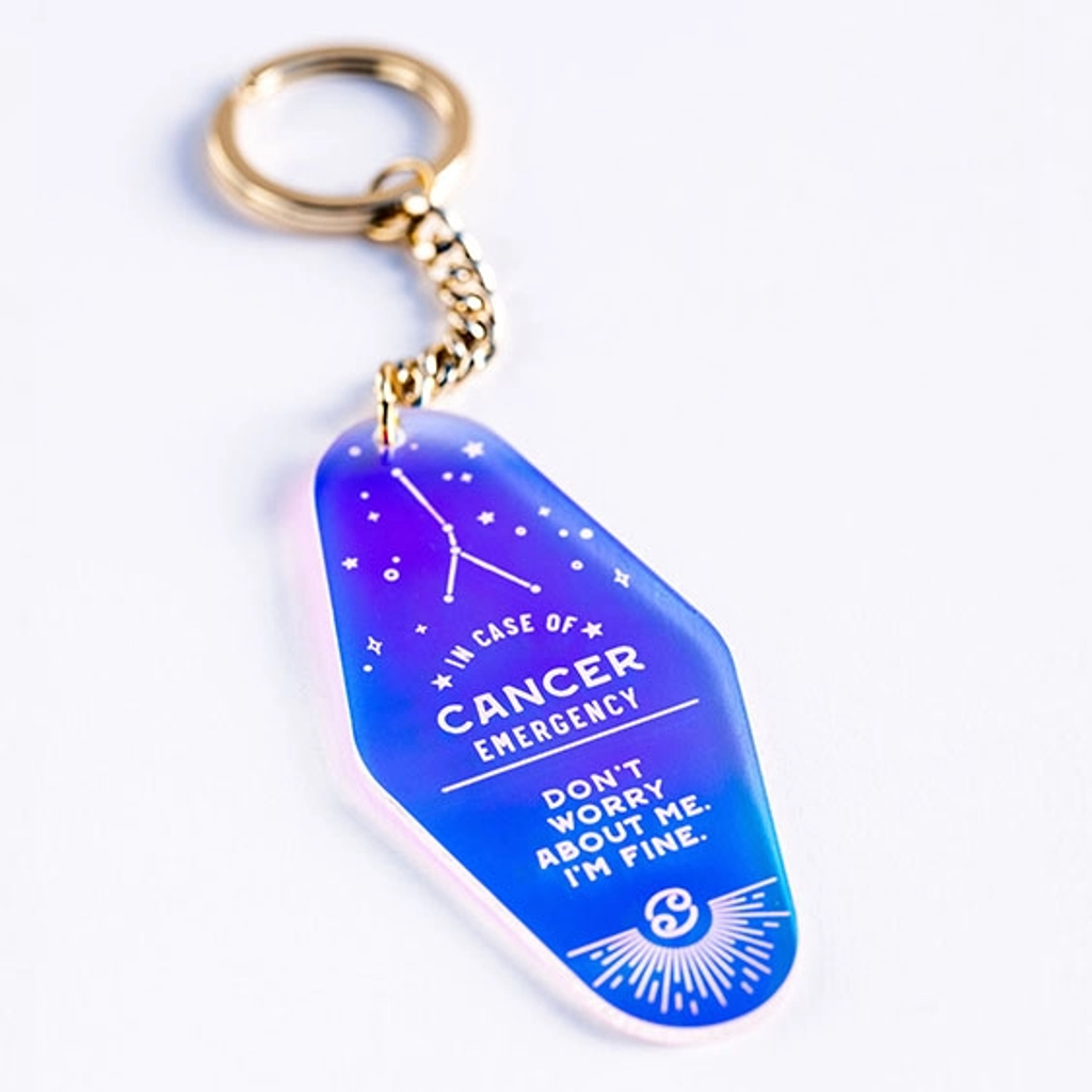 CANCER Zodiac Holographic Keychain Sapling Press Apparel & Accessories - Keychains