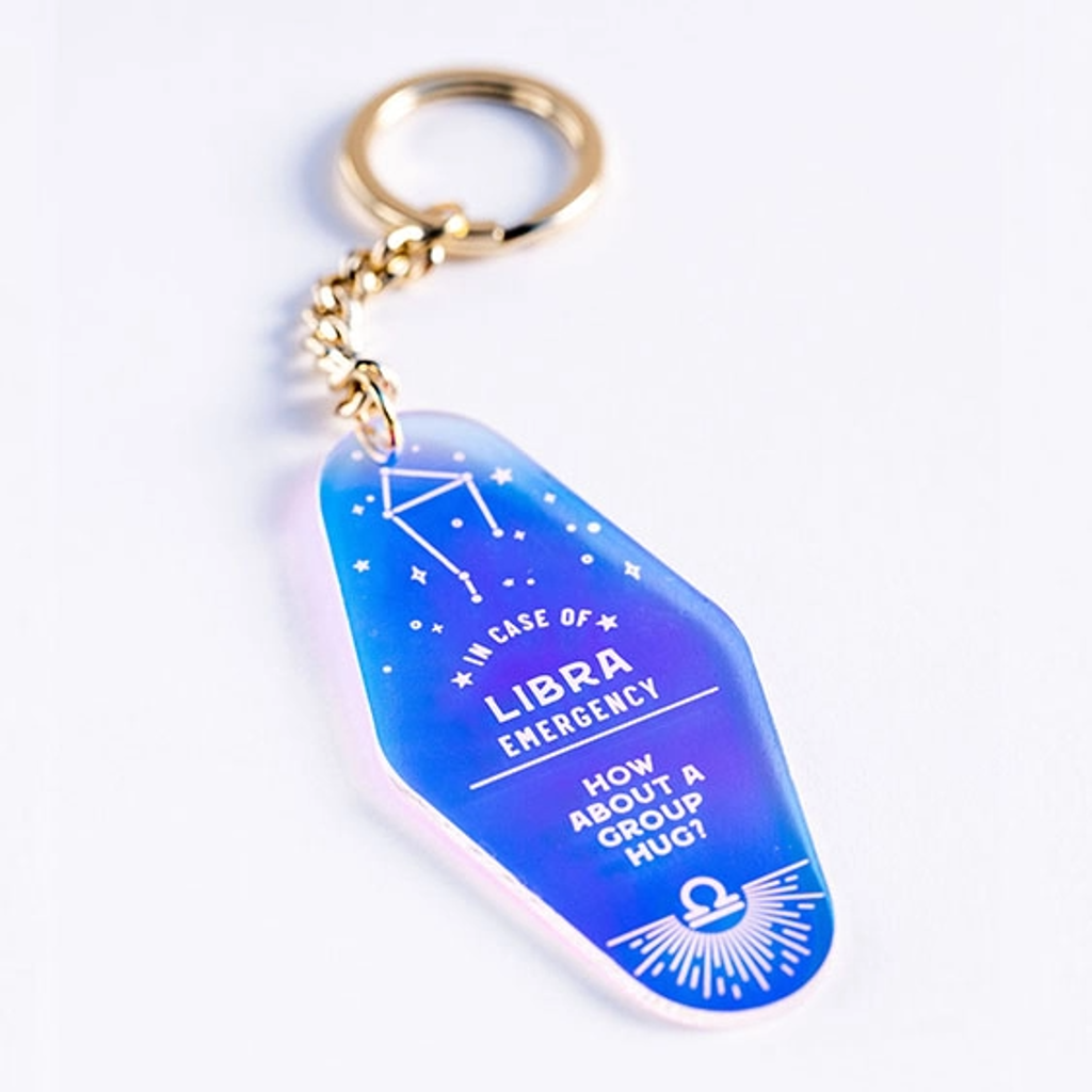LIBRA Zodiac Holographic Keychain Sapling Press Apparel & Accessories - Keychains