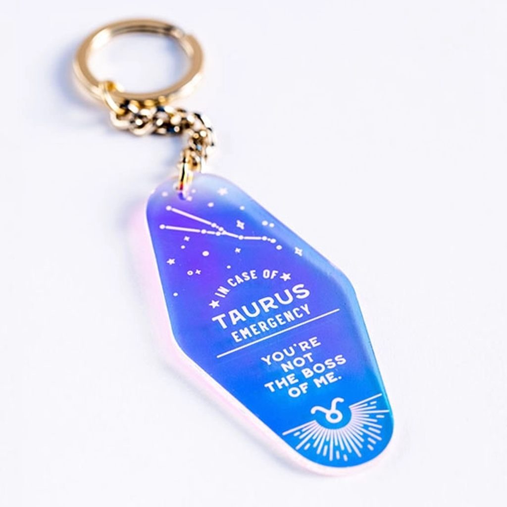 TAURUS Zodiac Holographic Keychain Sapling Press Apparel & Accessories - Keychains