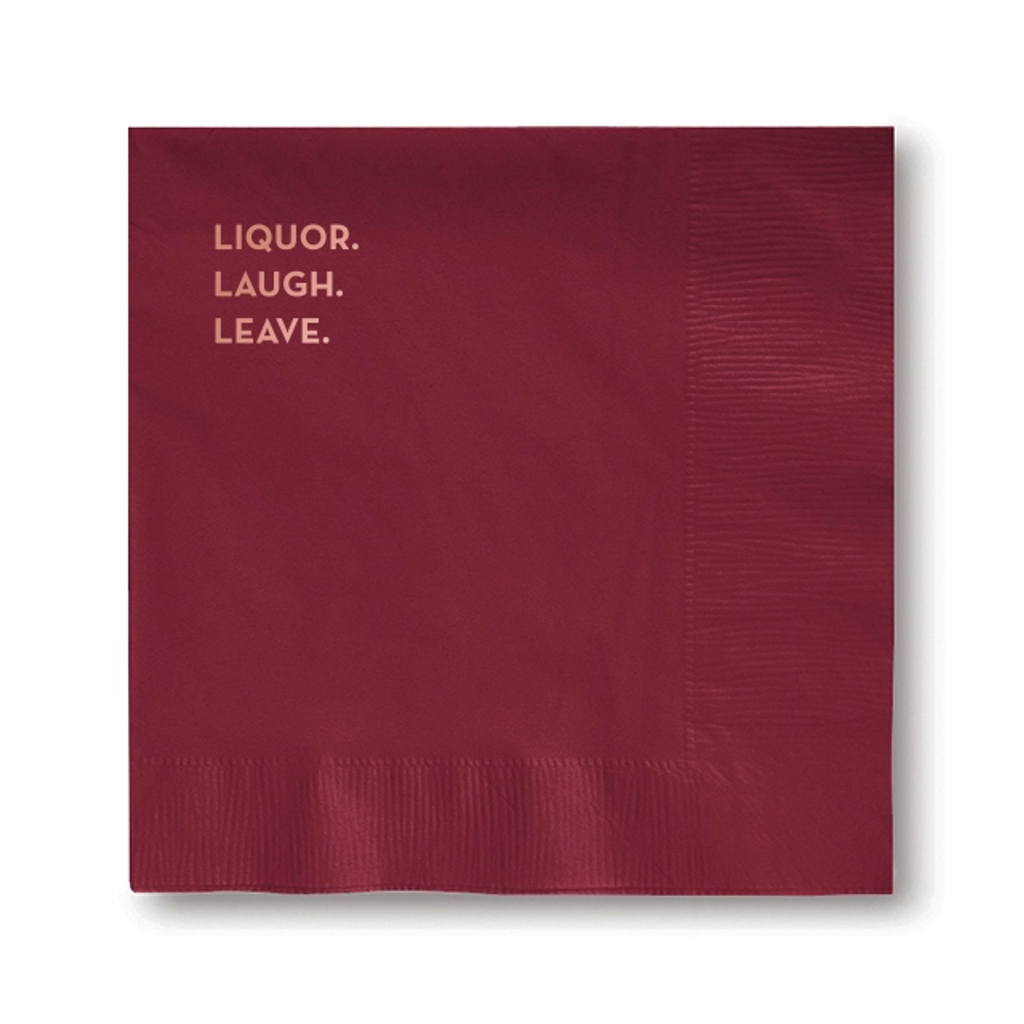 Liquor Laugh Leave Napkins Sapling Press Home - Barware - Cocktail Napkins