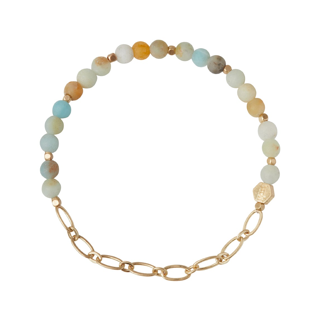 AMAZONITE/GOLD Stacking Bracelet - Mini Sone With Chain Scout Curated Wears Jewelry - Bracelet