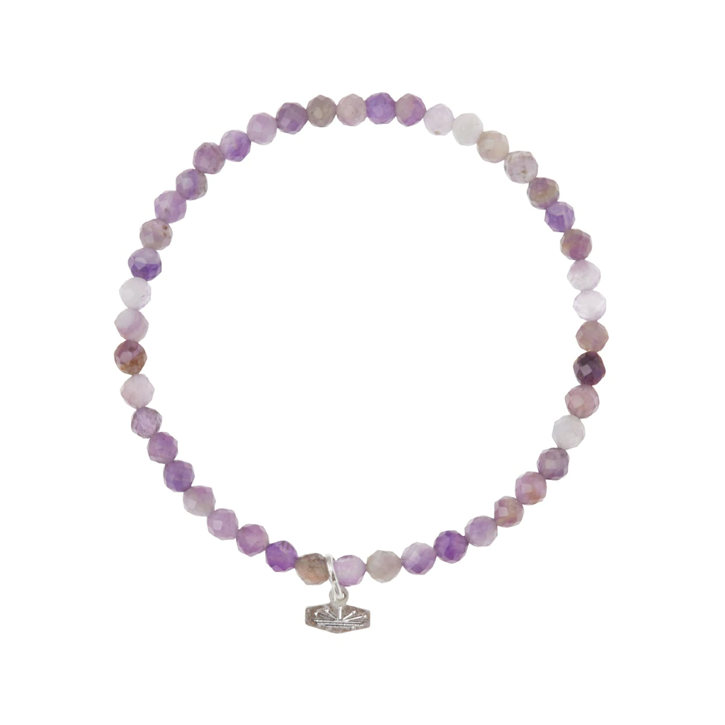 AMETHYST/SILVER Stacking Bracelet - Mini Faceted Stone Scout Curated Wears Jewelry - Bracelet