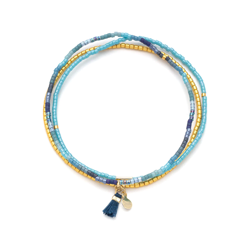 Cobalt Multi/Gold Miyuki Chromacolor Trio Bracelet Scout Curated Wears Jewelry - Bracelet