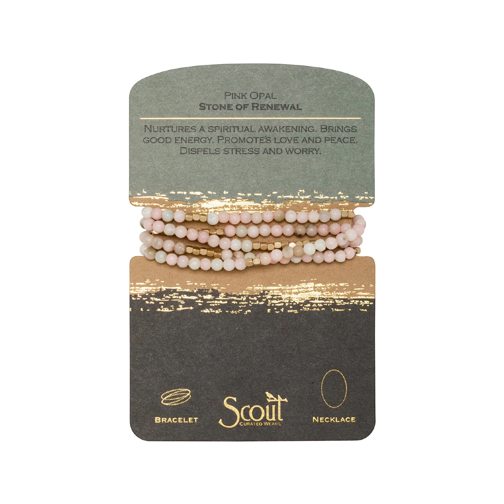 Stone Wrap Bracelet - Pink Opal/Gold Scout Curated Wears Jewelry - Bracelet