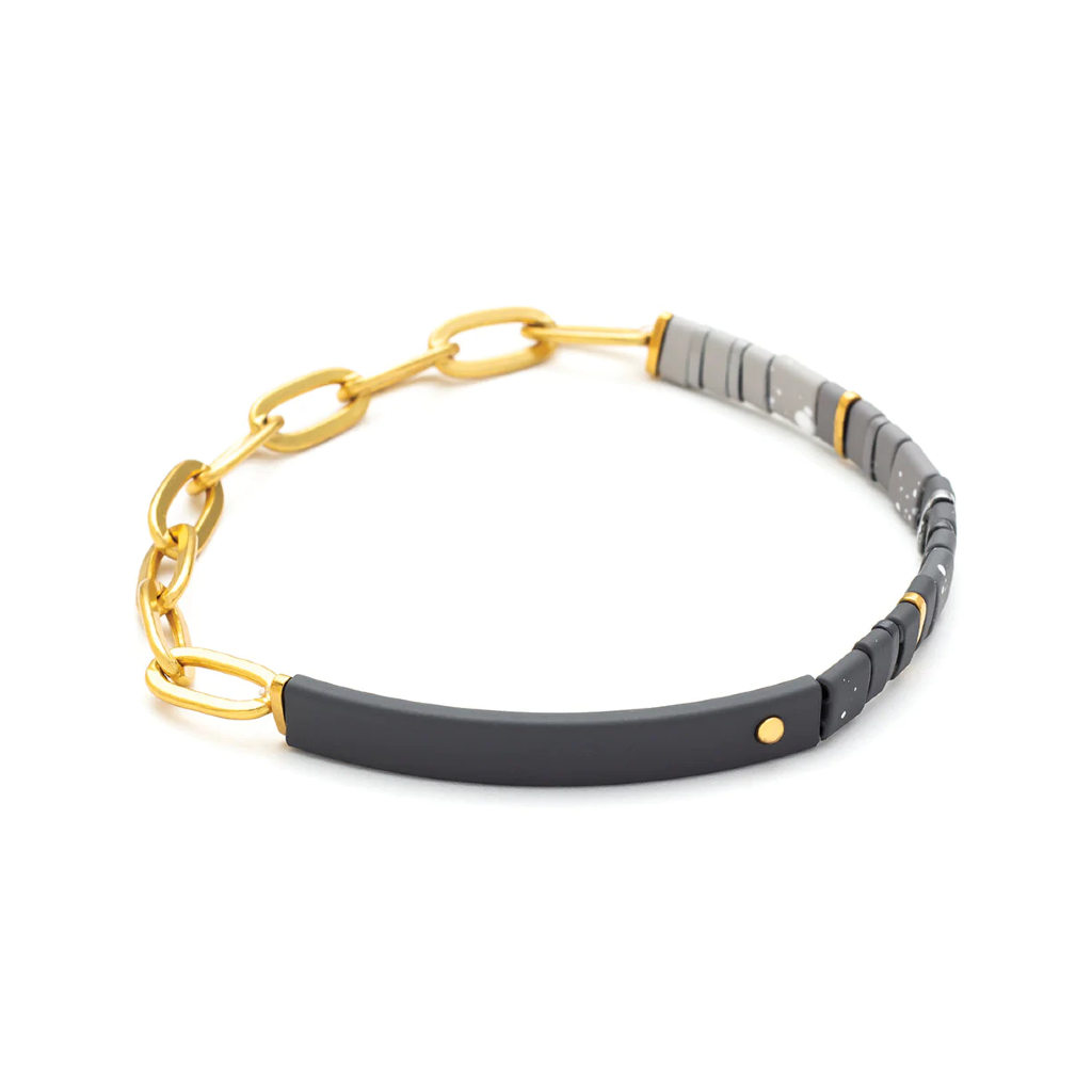 STRENGTH & GRACE/CHARCOAL GOLD Good Karma Ombre Bracelet With Chain Scout Curated Wears Jewelry - Bracelet