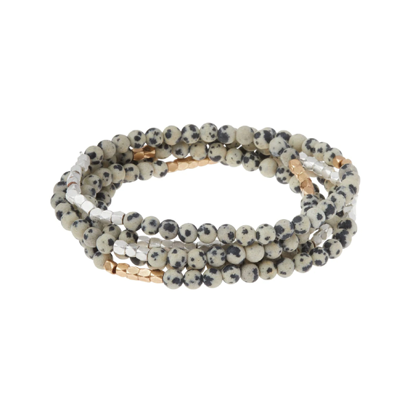 Delicate Stone Wrap Bracelet - Dalmatian Jasper - Stone Of Joy. Scout Curated Wears Jewelry