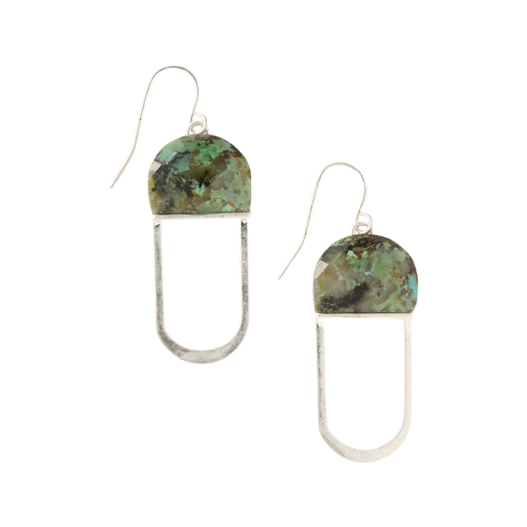 AMAZONITE/GOLD Modern Stone Chandelier Earrings Scout Curated Wears Jewelry - Earrings