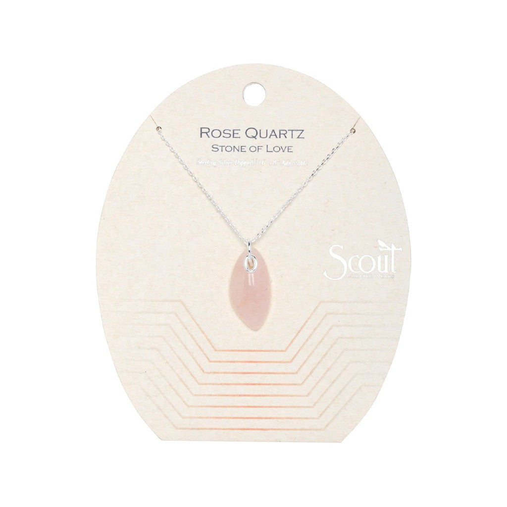 Rose Quartz/Silver Organic Stone Necklace Scout Curated Wears Jewelry - Necklaces