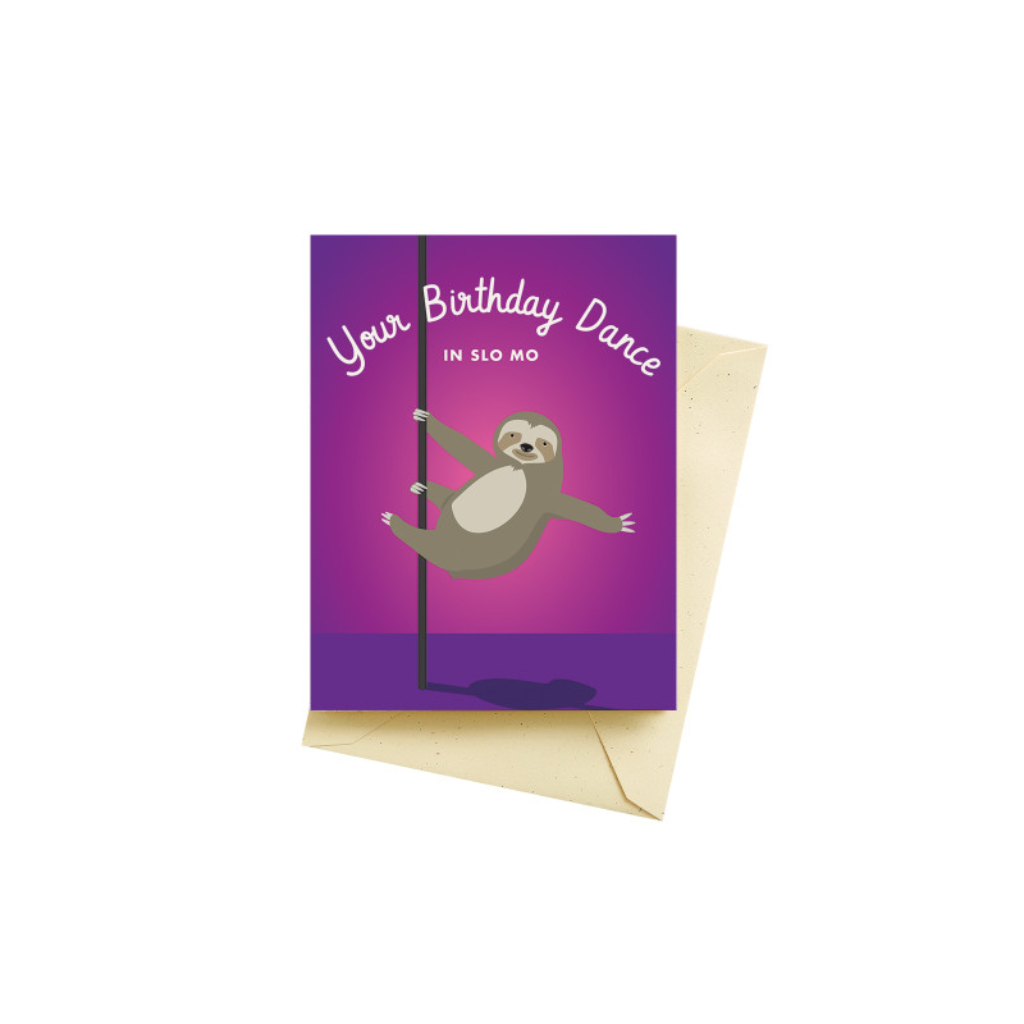 Sloth Dance Birthday Card Seltzer Cards - Birthday