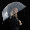 Clear Black Adult Bubble Stick Umbrella - Auto Open Shed Rain Apparel & Accessories - Umbrella