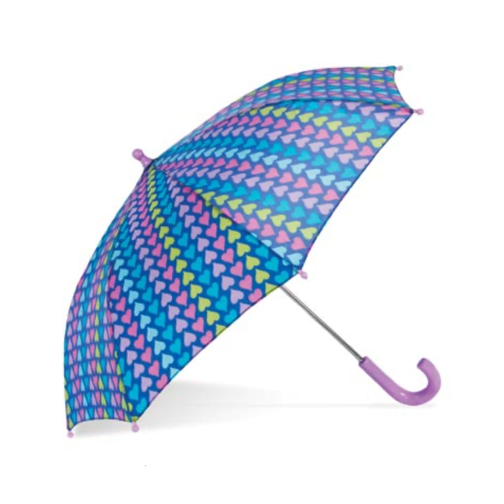 Heart Stripe Kids Stick Umbrella - Manual Shed Rain Apparel & Accessories - Umbrella