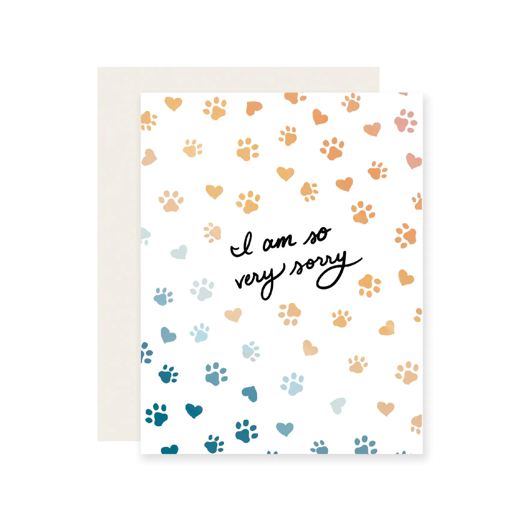 Paw Rainbow Pet Sympathy Card Slightly Stationary Cards - Sympathy - Pet