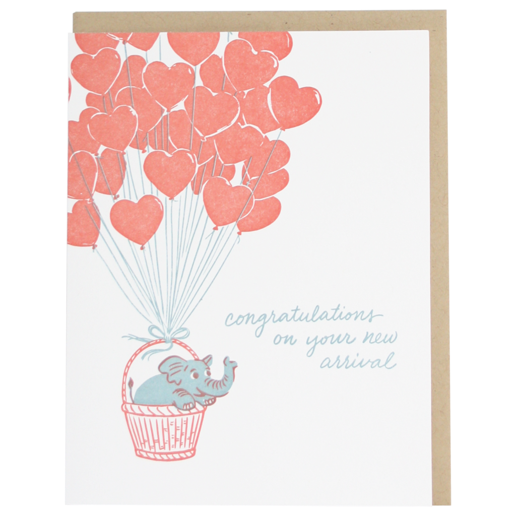 Congratulations on Your New Arrival Baby Card Smudge Ink Card - Baby