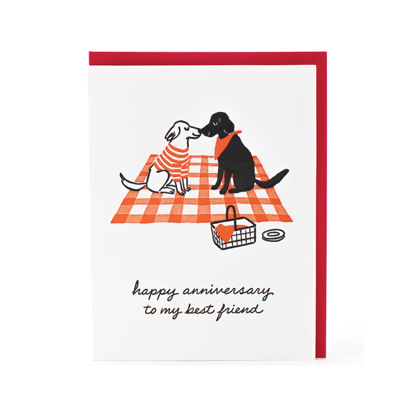 SMU CARD ANNIVERSARY DOG PICNIC Smudge Ink Cards - Anniversary