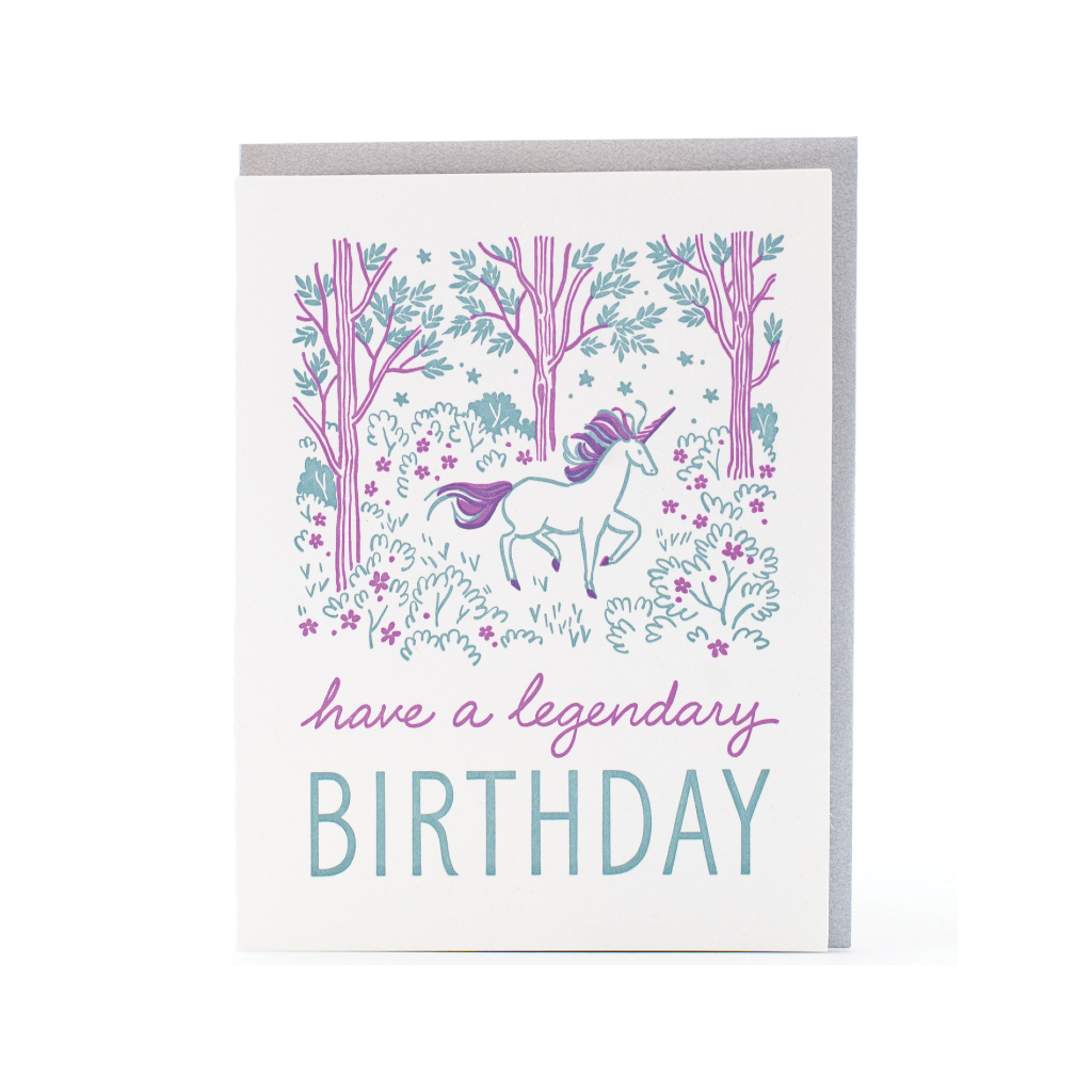 SMU CARD BIRTHDAY LEGENDARY UNICORN Smudge Ink Cards - Birthday