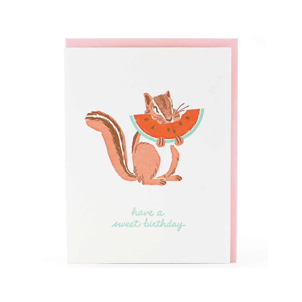 SMU CARD BIRTHDAY SWEET CHIPMUNK Smudge Ink Cards - Birthday