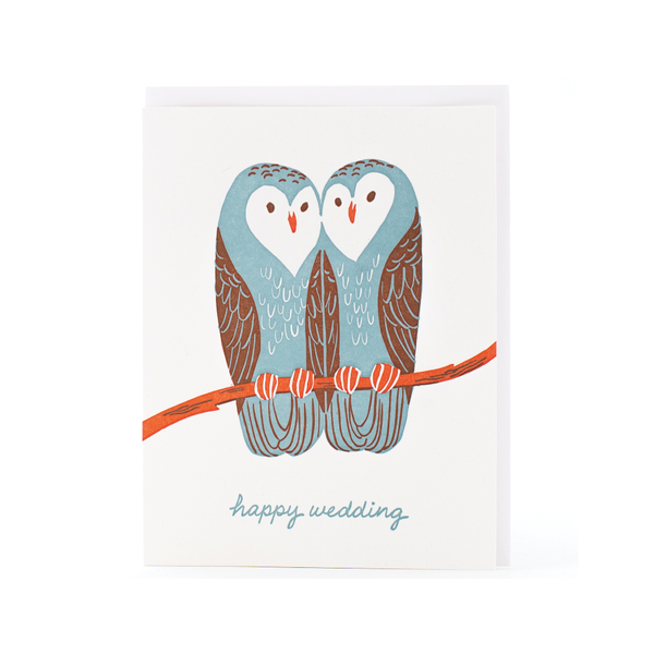 SMU CARD WEDDING LOVING OWLS Smudge Ink Cards - Love - Wedding